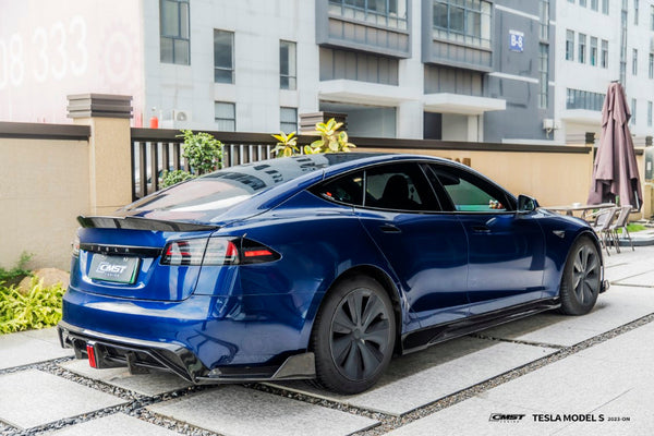 Tesla Model S 3rd Gen late 2021-ON with Aftermarket Parts - Pre-preg Carbon Fiber & FRP Rear Spoiler from CMST Tuning