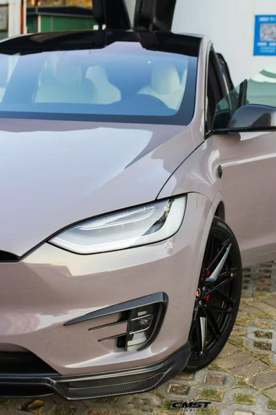 Tesla Model X P100D 100D 90D 75D 60D Performance Long Range Base 2016-2021 with Aftermarket Parts - Upper Valences Carbon Fiber / FRP from CMST Tuning