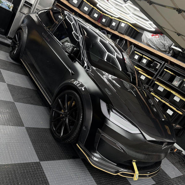Tesla Model X P100D 100D 90D 75D 60D Performance Long Range Base 2016 2017 2018 2019 2020 2021 with Aftermarket Parts - Upper Valences Carbon Fiber / FRP from CMST Tuning