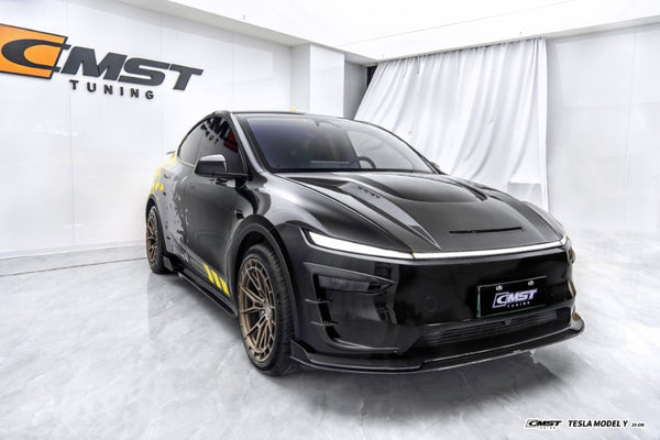 Tesla Model Y Juniper 2026-ON with Aftermarket Parts - V2 Hood Carbon Fiber / FRP from CMST Tuning