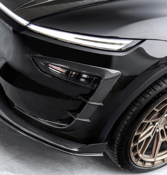 Tesla Model Y Juniper 2026-ON with Aftermarket Parts - Upper Valences Carbon Fiber / FRP from CMST Tuning