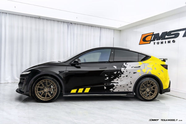 Tesla Model Y Juniper 2026-ON with Aftermarket Parts - V1 Side Skirts Carbon Fiber / FRP from CMST Tuning