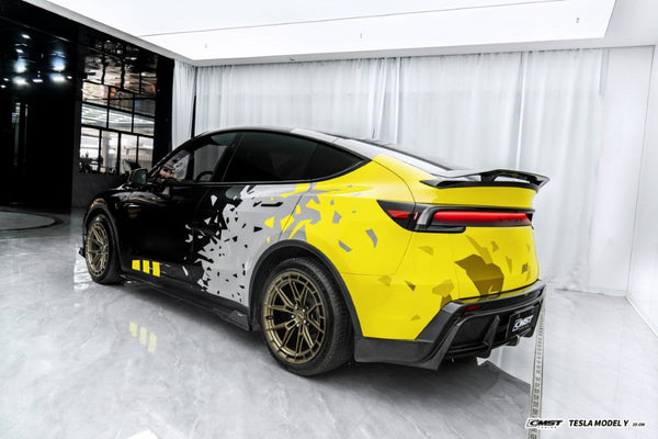 Tesla Model Y Juniper 2026-ON with Aftermarket Parts - V1 Side Skirts Carbon Fiber / FRP from CMST Tuning