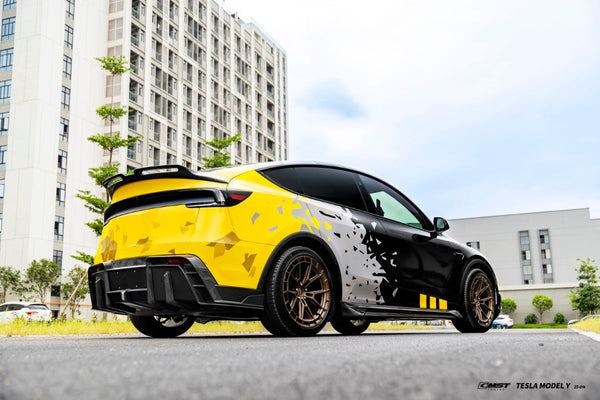 Tesla Model Y Juniper 2026-ON with Aftermarket Parts - V2 Side Skirts Carbon Fiber / FRP from CMST Tuning