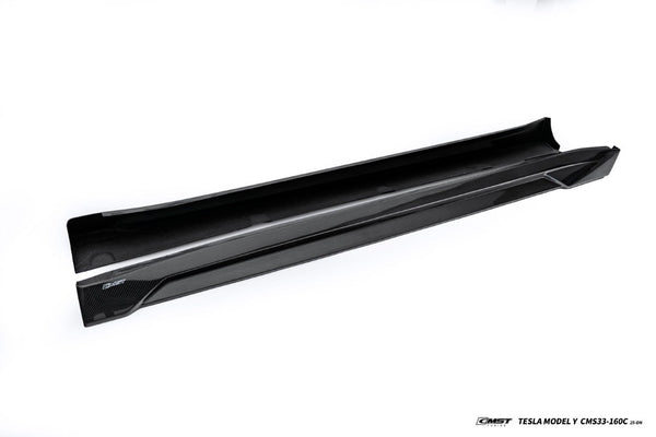 Tesla Model Y Juniper 2026-ON with Aftermarket Parts - V2 Side Skirts Carbon Fiber / FRP from CMST Tuning
