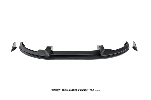 Tesla Model Y Juniper Base 2026-ON with Aftermarket Parts - Front Lip & Splitter Carbon Fiber / FRP from CMST Tuning