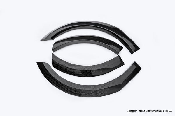 Tesla Model Y Juniper Base Performance 2026-ON with Aftermarket Parts - Widebody Fender Flares Wheel Arches Carbon Fiber / FRP from CMST Tuning