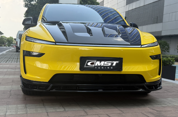 Tesla Model Y Juniper 2026-ON with Aftermarket Parts - V1 Hood Carbon Fiber / FRP from CMST Tuning