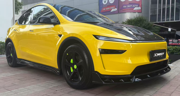 Tesla Model Y Juniper 2026-ON with Aftermarket Parts - V1 Hood Carbon Fiber / FRP from CMST Tuning