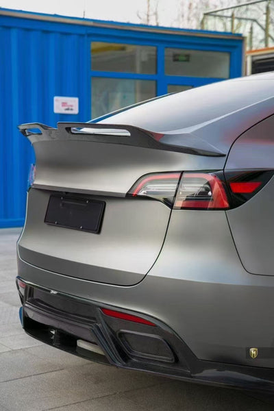 Tesla Model Y Performance AWD Long Range RWD Standard 2020-ON with Aftermarket Parts - V3 Style Rear Diffuser Carbon Fiber / FRP from CMST Tuning