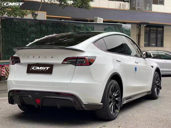 Tesla Model Y Performance AWD Long Range RWD Standard 2020-ON with Aftermarket Parts -V1 Style Side Skirts Carbon Fiber / FRP from CMST Tuning