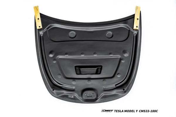 Tesla Model Y Performance AWD Long Range RWD Standard 2020 2021 2022 2023 2024 2025 with Aftermarket Parts - V7 Style Hood Carbon Fiber / FRP from CMST Tuning