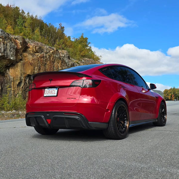 Tesla Model Y Performance AWD Long Range RWD Standard 2020 2021 2022 2023 2024 with Aftermarket Parts - V2 Rear Diffuser Carbon Fiber / FRP from CMST Tuning