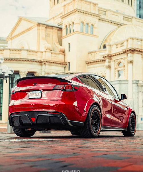 Tesla Model Y Performance AWD Long Range RWD Standard 2020 2021 2022 2023 2024 with Aftermarket Parts - V2 Rear Diffuser Carbon Fiber / FRP from CMST Tuning
