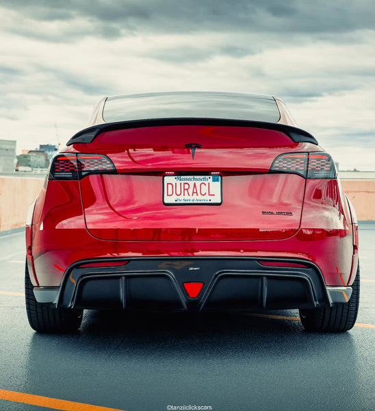 Tesla Model Y Performance AWD Long Range RWD Standard 2020 2021 2022 2023 2024 with Aftermarket Parts - V2 Rear Diffuser Carbon Fiber / FRP from CMST Tuning