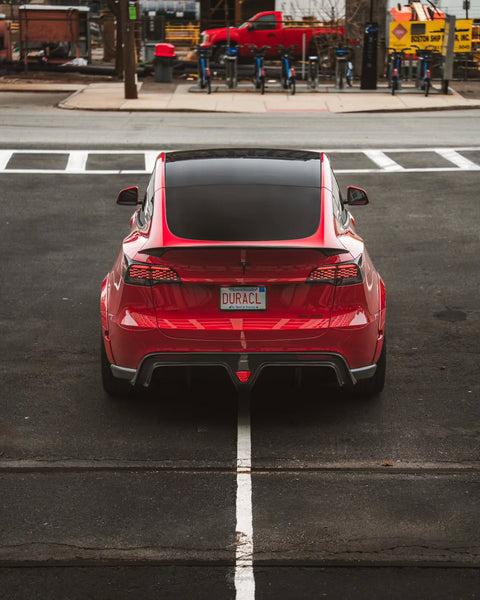 Tesla Model Y Performance AWD Long Range RWD Standard 2020 2021 2022 2023 2024 with Aftermarket Parts - V2 Rear Diffuser Carbon Fiber / FRP from CMST Tuning