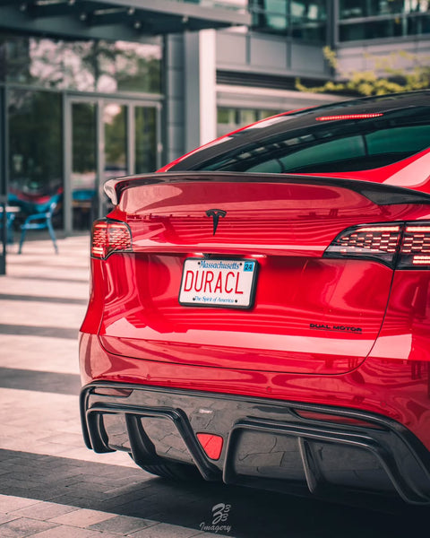 Tesla Model Y Performance AWD Long Range RWD Standard 2020 2021 2022 2023 2024 with Aftermarket Parts - V2 Rear Diffuser Carbon Fiber / FRP from CMST Tuning