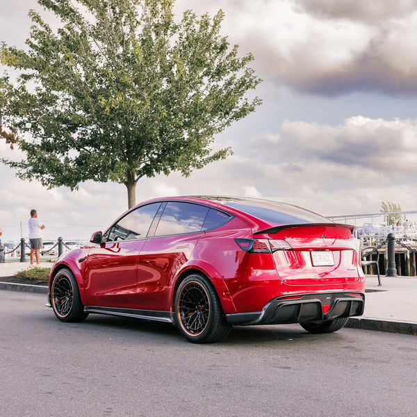 Tesla Model Y Performance AWD Long Range RWD Standard 2020 2021 2022 2023 2024 with Aftermarket Parts - V2 Rear Diffuser Carbon Fiber / FRP from CMST Tuning