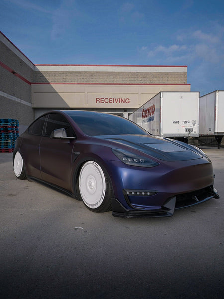 Tesla Model Y Performance AWD Long Range RWD Standard 2020 2021 2022 2023 2024 with Aftermarket Parts - V3 Tempered Glass Clearview Hood Bonnet Carbon Fiber / FRP from CMST Tuning