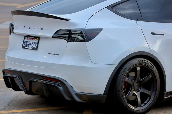Tesla Model Y Performance AWD Long Range RWD Standard 2020 2021 2022 2023 2024 with Aftermarket Parts - V2 Rear Diffuser Carbon Fiber / FRP from CMST Tuning