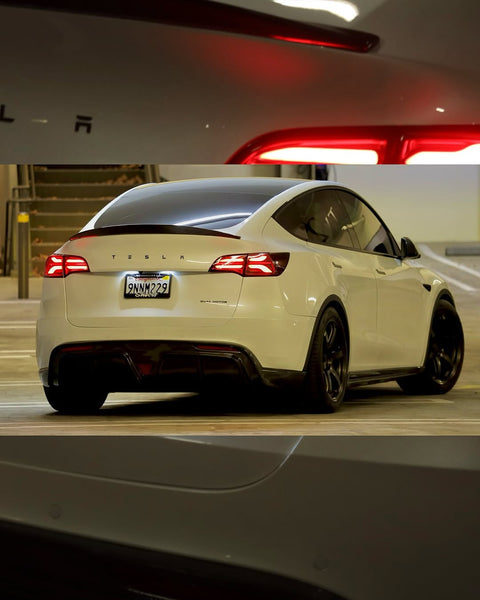 Tesla Model Y Performance AWD Long Range RWD Standard 2020 2021 2022 2023 2024 with Aftermarket Parts - V2 Rear Diffuser Carbon Fiber / FRP from CMST Tuning