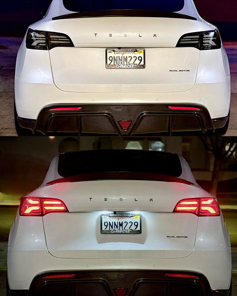 Tesla Model Y Performance AWD Long Range RWD Standard 2020 2021 2022 2023 2024 with Aftermarket Parts - V2 Rear Diffuser Carbon Fiber / FRP from CMST Tuning