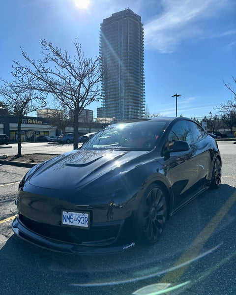 Tesla Model Y Performance AWD Long Range RWD Standard 2020 2021 2022 2023 2024 with Aftermarket Parts - V1 Hood Bonnet Carbon Fiber / FRP from CMST Tuning