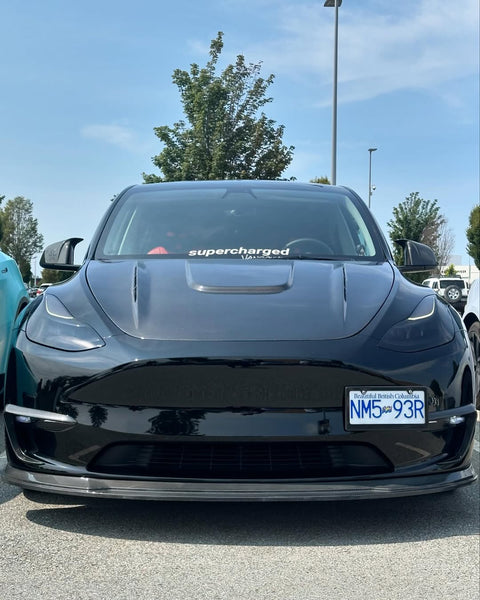 Tesla Model Y Performance AWD Long Range RWD Standard 2020 2021 2022 2023 2024 with Aftermarket Parts - V1 Hood Bonnet Carbon Fiber / FRP from CMST Tuning