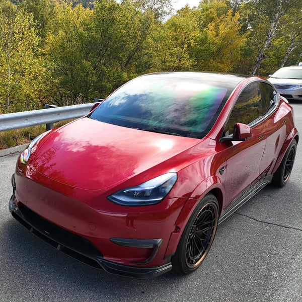 Tesla Model Y Performance AWD Long Range RWD Standard 2020 2021 2022 2023 2024 with Aftermarket Parts - Widebody Wheel Arches Carbon Fiber / FRP from CMST Tuning