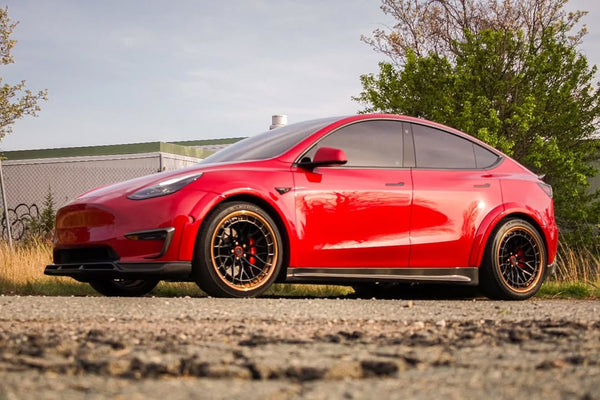 Tesla Model Y Performance AWD Long Range RWD Standard 2020 2021 2022 2023 2024 with Aftermarket Parts -V1 Side Skirts Carbon Fiber / FRP from CMST Tuning
