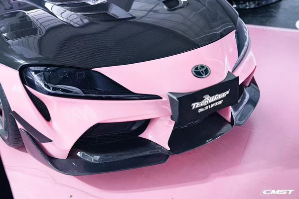 Toyota Supra MK5 A90 A91 3.0 2.0 2020 2021 2022 2023 2024 with Aftermarket Parts - V1 Vented Hood Bonnet Carbon Fiber / FRP from CMST Tuning