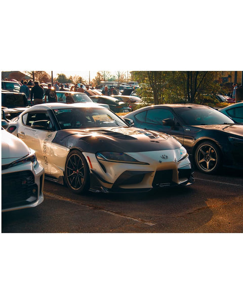 Toyota Supra MK5 A90 A91 3.0 2.0 2020 2021 2022 2023 2024 with Aftermarket Parts - V1 Vented Hood Bonnet Carbon Fiber / FRP from CMST Tuning