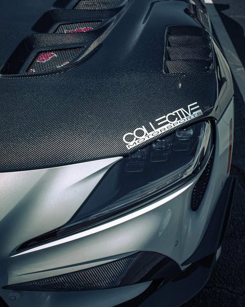 Toyota Supra MK5 A90 A91 3.0 2.0 2020 2021 2022 2023 2024 with Aftermarket Parts - V1 Vented Hood Bonnet Carbon Fiber / FRP from CMST Tuning
