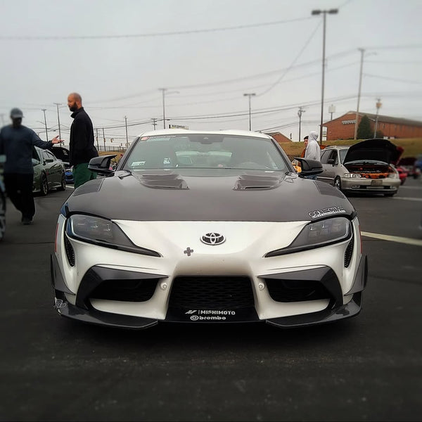 Toyota Supra MK5 A90 A91 3.0 2.0 2020 2021 2022 2023 2024 with Aftermarket Parts - V1 Vented Hood Bonnet Carbon Fiber / FRP from CMST Tuning