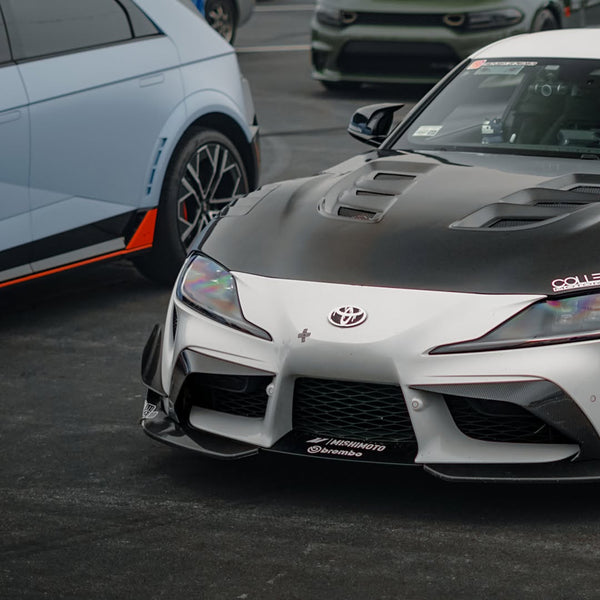 Toyota Supra MK5 A90 A91 3.0 2.0 2020 2021 2022 2023 2024 with Aftermarket Parts - V1 Vented Hood Bonnet Carbon Fiber / FRP from CMST Tuning