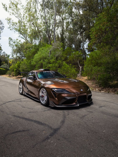 Toyota Supra MK5 A90 A91 3.0 2.0 2020 2021 2022 2023 2024 with Aftermarket Parts - V1 Vented Hood Bonnet Carbon Fiber / FRP from CMST Tuning