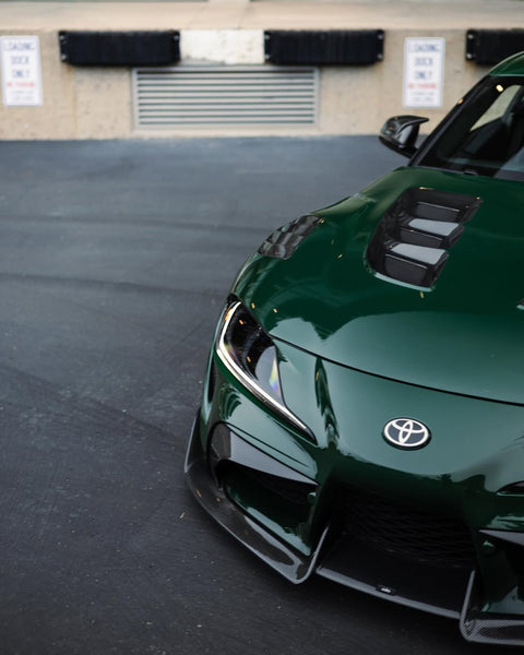 Toyota Supra MK5 A90 A91 3.0 2.0 2020 2021 2022 2023 2024 with Aftermarket Parts - V1 Vented Hood Bonnet Carbon Fiber / FRP from CMST Tuning