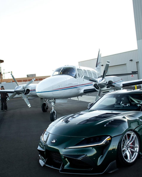 Toyota Supra MK5 A90 A91 3.0 2.0 2020 2021 2022 2023 2024 with Aftermarket Parts - V1 Vented Hood Bonnet Carbon Fiber / FRP from CMST Tuning