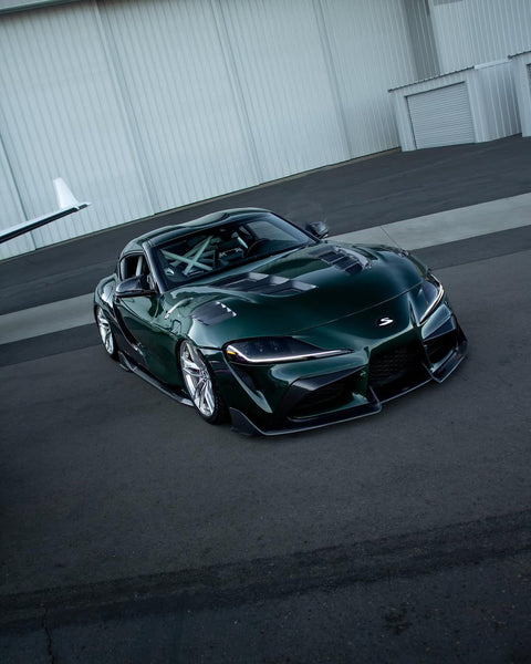 Toyota Supra MK5 A90 A91 3.0 2.0 2020 2021 2022 2023 2024 with Aftermarket Parts - V1 Vented Hood Bonnet Carbon Fiber / FRP from CMST Tuning