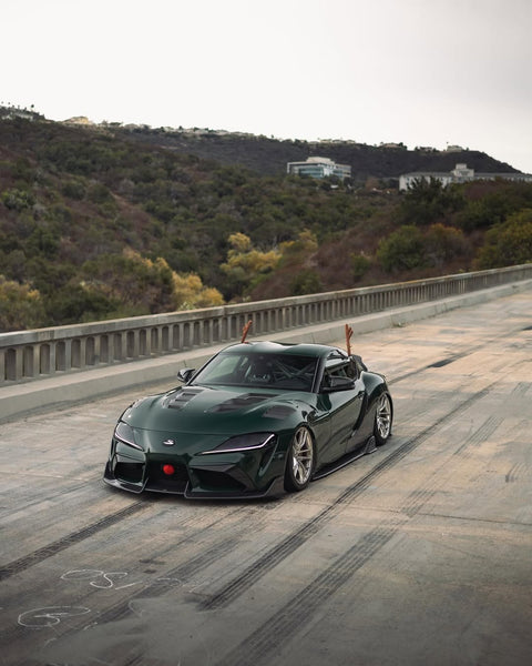 Toyota Supra MK5 A90 A91 3.0 2.0 2020 2021 2022 2023 2024 with Aftermarket Parts - V1 Vented Hood Bonnet Carbon Fiber / FRP from CMST Tuning