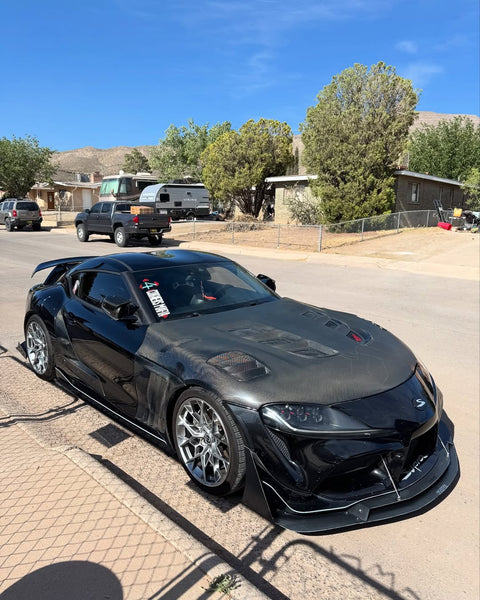 Toyota Supra MK5 A90 A91 3.0 2.0 2020 2021 2022 2023 2024 with Aftermarket Parts - V1 Vented Hood Bonnet Carbon Fiber / FRP from CMST Tuning