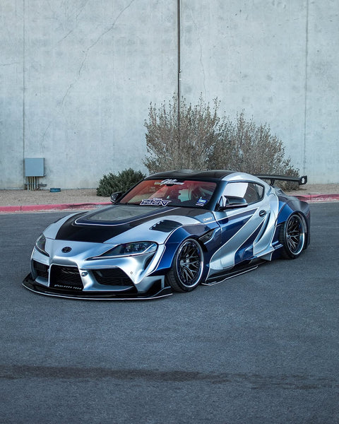 Toyota Supra MK5 A90 A91 3.0 2.0 2020 2021 2022 2023 2024 with Aftermarket Parts - V2 Tempered Glass Clearview Hood Bonnet Carbon Fiber / FRP from CMST Tuning