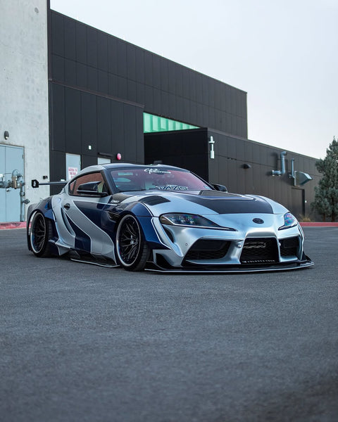 Toyota Supra MK5 A90 A91 3.0 2.0 2020 2021 2022 2023 2024 with Aftermarket Parts - V2 Tempered Glass Clearview Hood Bonnet Carbon Fiber / FRP from CMST Tuning