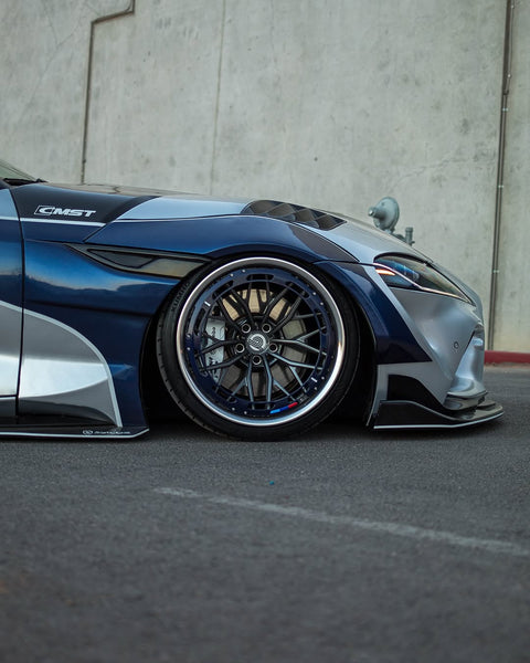 Toyota Supra MK5 A90 A91 3.0 2.0 2020 2021 2022 2023 2024 with Aftermarket Parts - V2 Tempered Glass Clearview Hood Bonnet Carbon Fiber / FRP from CMST Tuning