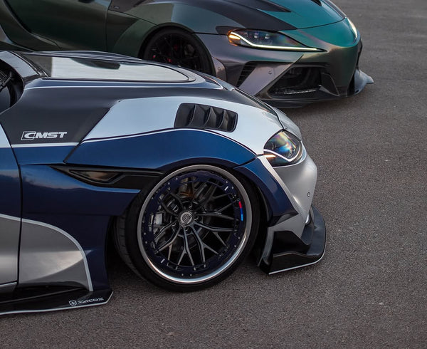 Toyota Supra MK5 A90 A91 3.0 2.0 2020 2021 2022 2023 2024 with Aftermarket Parts - V2 Tempered Glass Clearview Hood Bonnet Carbon Fiber / FRP from CMST Tuning