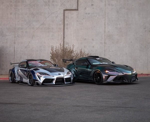 Toyota Supra MK5 A90 A91 3.0 2.0 2020 2021 2022 2023 2024 with Aftermarket Parts - V2 Tempered Glass Clearview Hood Bonnet Carbon Fiber / FRP from CMST Tuning