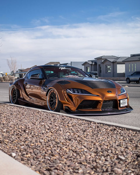 Toyota Supra MK5 A90 A91 3.0 2.0 2020 2021 2022 2023 2024 with Aftermarket Parts - V2 Tempered Glass Clearview Hood Bonnet Carbon Fiber / FRP from CMST Tuning