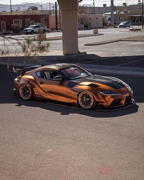 Toyota Supra MK5 A90 A91 3.0 2.0 2020 2021 2022 2023 2024 with Aftermarket Parts - V2 Tempered Glass Clearview Hood Bonnet Carbon Fiber / FRP from CMST Tuning