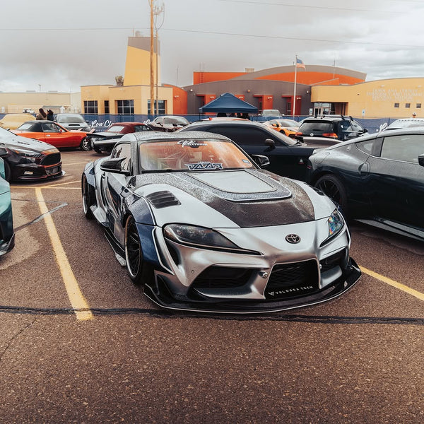 Toyota Supra MK5 A90 A91 3.0 2.0 2020 2021 2022 2023 2024 with Aftermarket Parts - V2 Tempered Glass Clearview Hood Bonnet Carbon Fiber / FRP from CMST Tuning