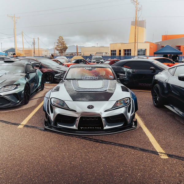 Toyota Supra MK5 A90 A91 3.0 2.0 2020 2021 2022 2023 2024 with Aftermarket Parts - V2 Tempered Glass Clearview Hood Bonnet Carbon Fiber / FRP from CMST Tuning